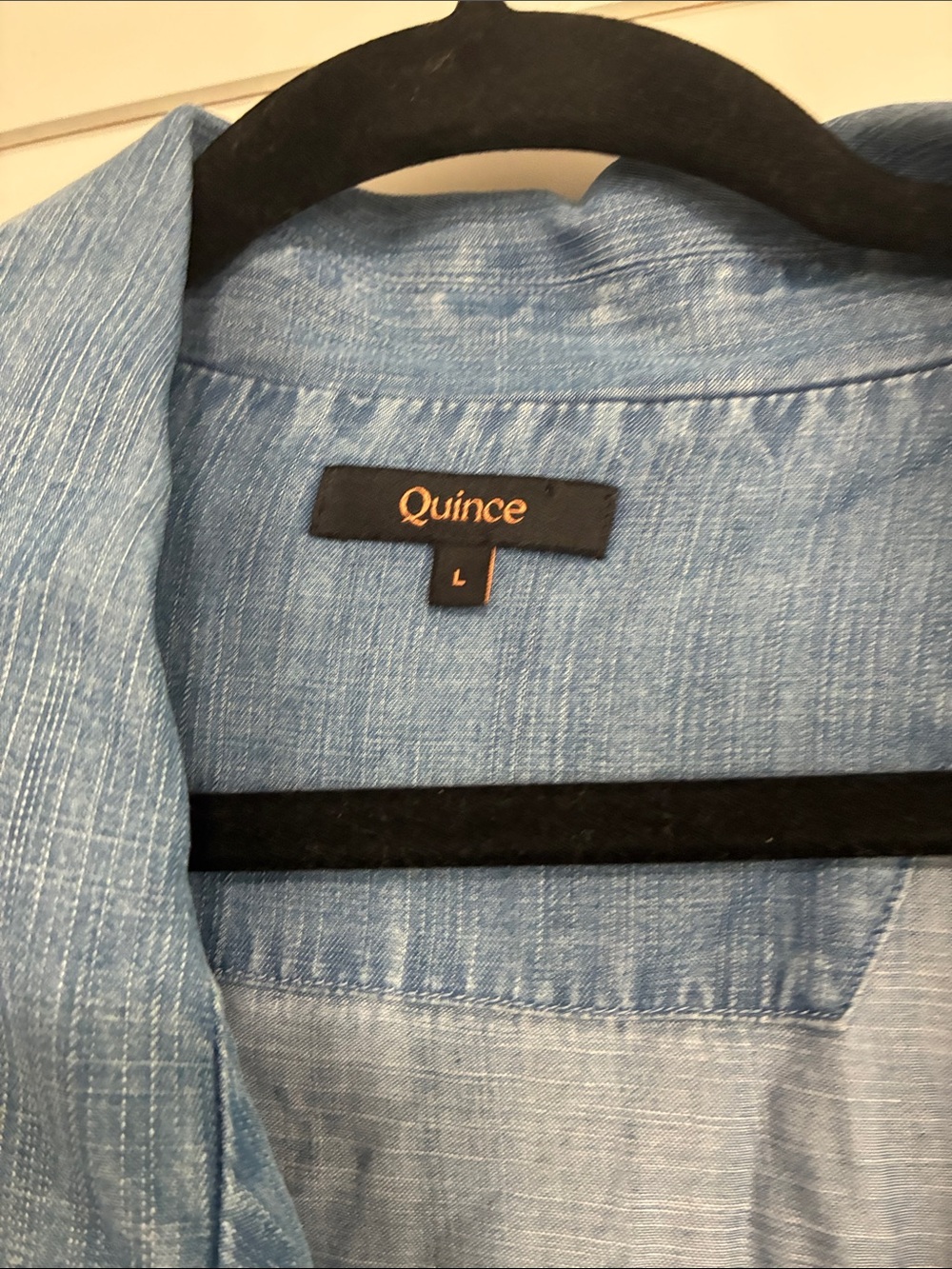 Quince Blue Button-Front Denim Midi Dress with Tie Waist - Picture 10 of 12